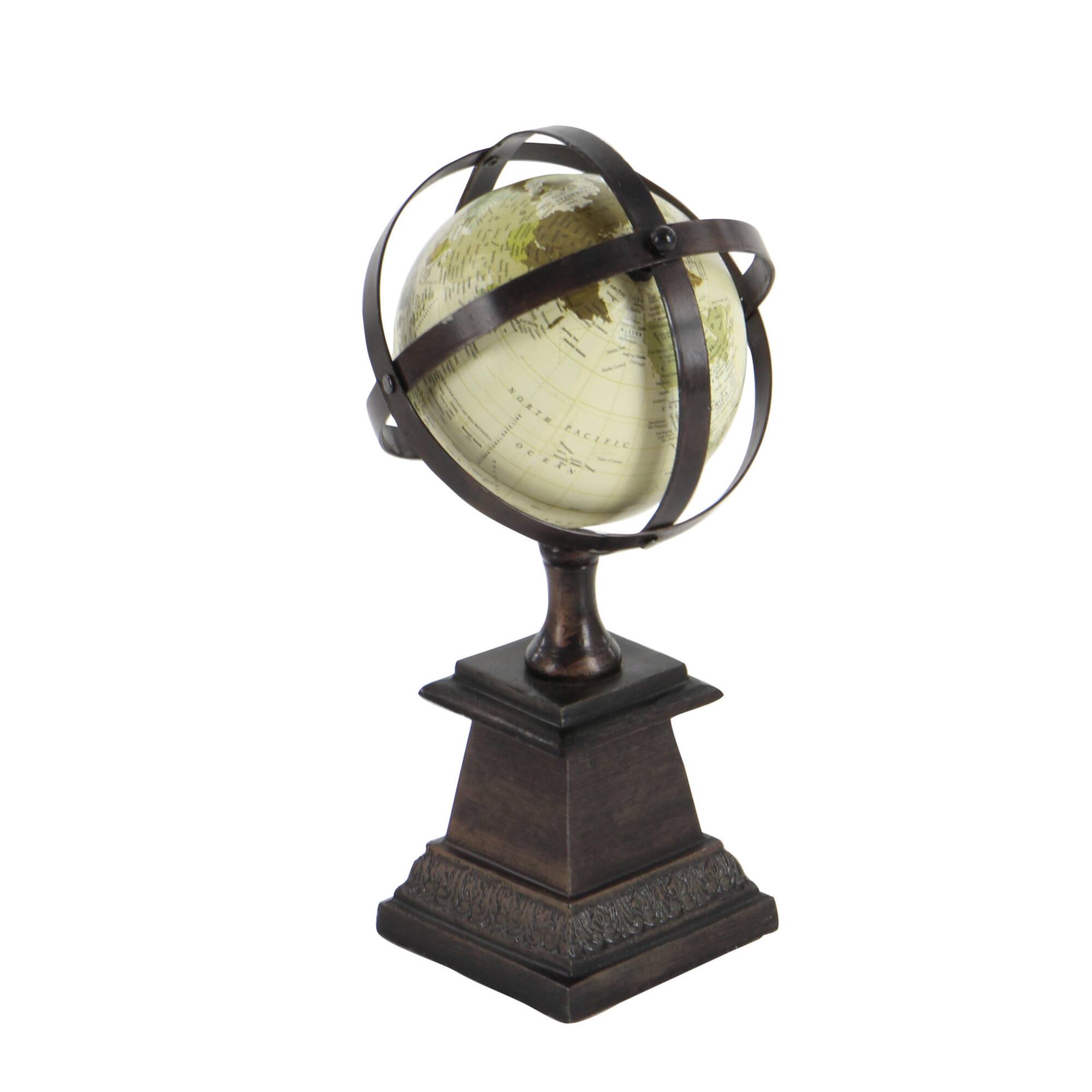 12" Brown Aluminum Industrial Globe